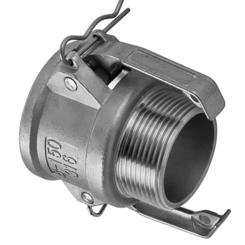 Nerūdijančio plieno Camlock B tipo išorinio 1 1/2" BSP sriegio jungtis