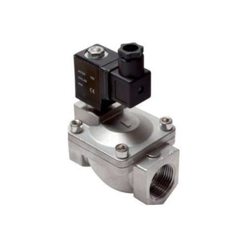 2/2-way brass solenoid valve G1 1/2" N.C. 220V (0,5-16bar) SS316 + Viton 2/2-way brass solenoid valve G1 1/2" N.C. 220V (0,5-16bar) SS316 + Viton
